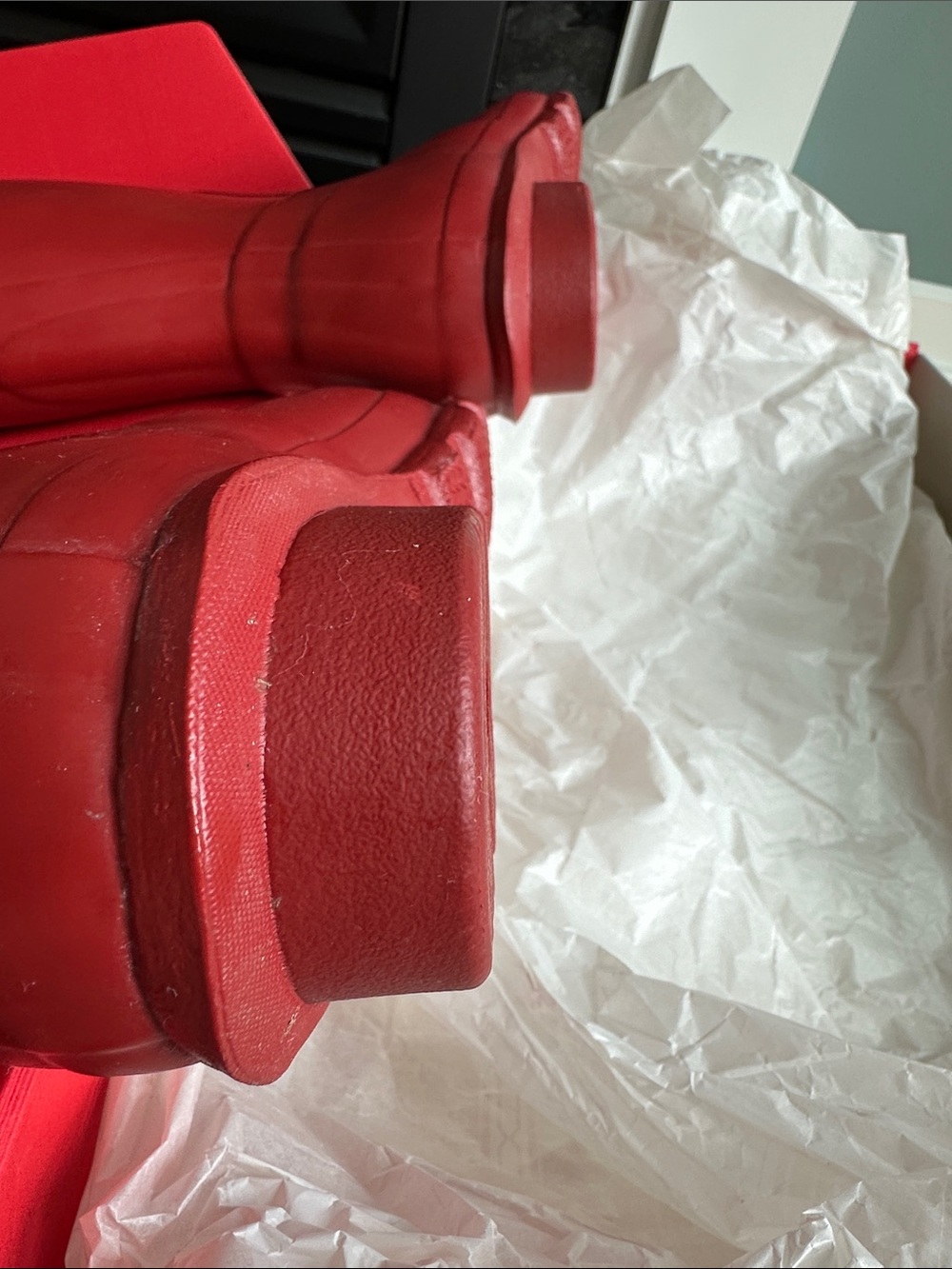 Hunter Original Tall Waterproof Rain Boots in Military Red Womens size 7 - Picture 4 of 9